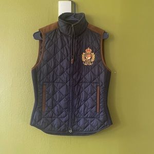Blue Quilted Crest Vest  by Polo Ralph Lauren
